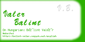 valer balint business card